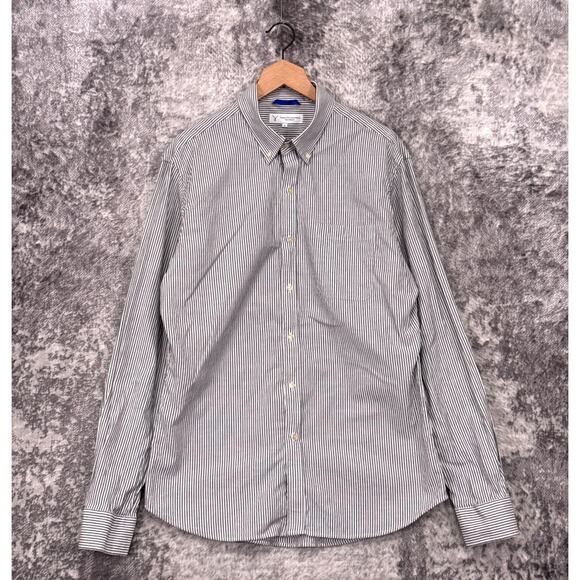 Teddy Stratford Shirt 5 / XXL Mens Cotton Oxford Striped Long Sleeve - Picture 1 of 8